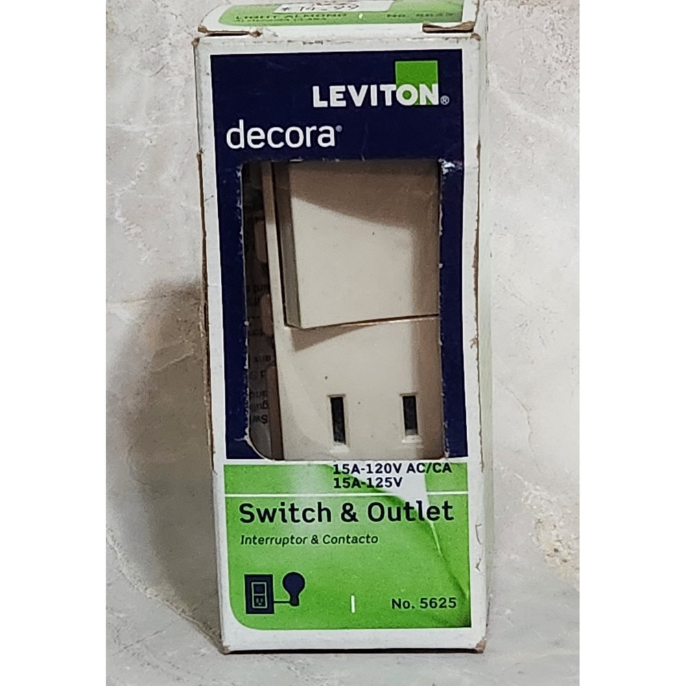 Leviton 5625 LIGHT ALMOND  Decora Switch & Receptacle Outlet 15A-120V AC/CA